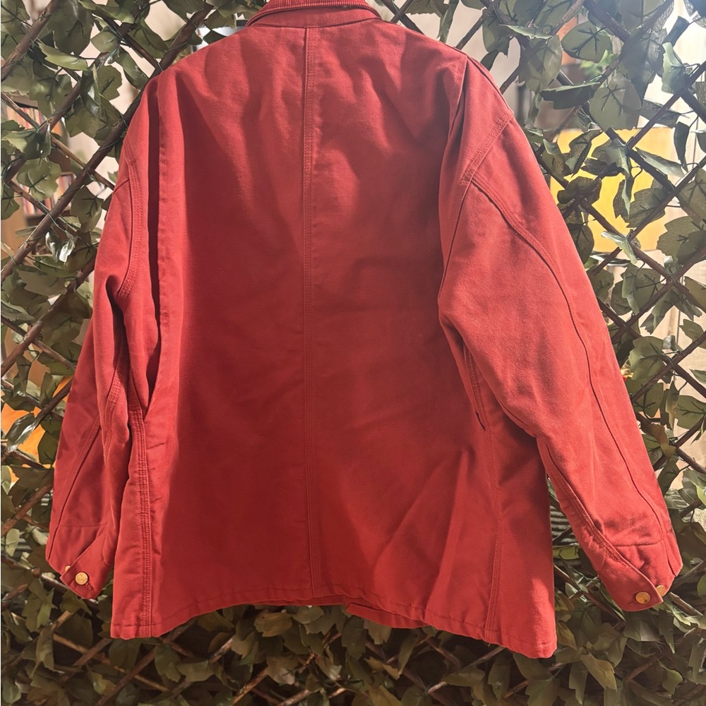 Rare vintage Carhartt chore coat Men's Brick Red Utility Jacket great condition - Picture 8 of 8